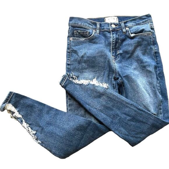 Free People blue distressed skinny jeans size 27 - Picture 3 of 6